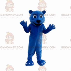 Traje de pantera azul gigante, traje de felino azul –