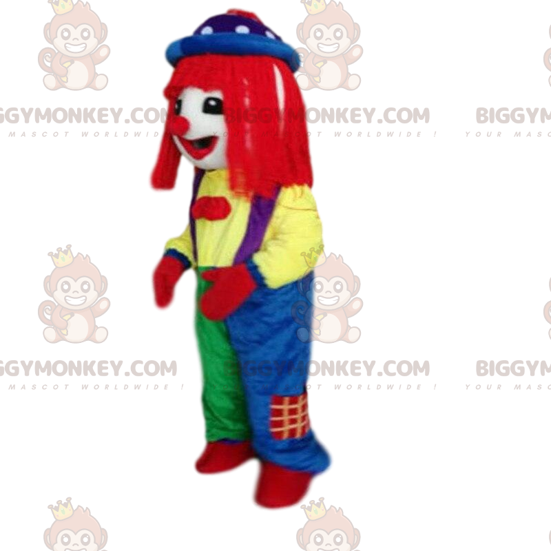 Very colorful clown costume with a red wig – Biggymonkey.com