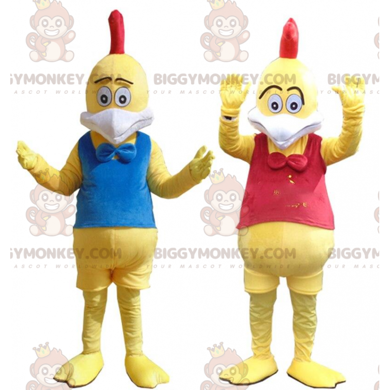 Yellow Chicken Costumes, Colorful Roosters BIGGYMONKEY™s Mascot