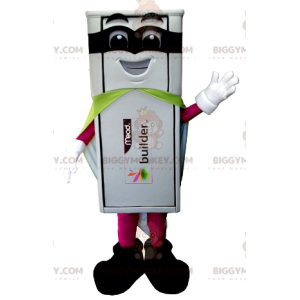 Costume de mascotte BIGGYMONKEY™ de clé USB blanche en tenue de