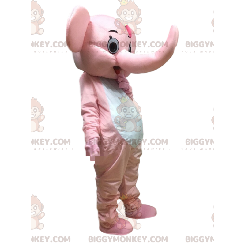 Rosa Elefant-Kostüm, Dickhäuter BIGGYMONKEY™ Maskottchen-Kostüm