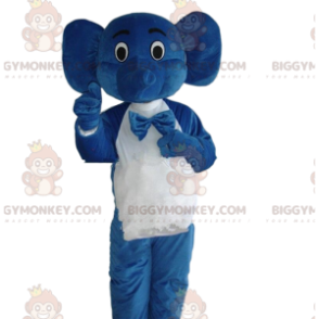 Ober outfit blauw olifant kostuum, ober BIGGYMONKEY™ mascotte