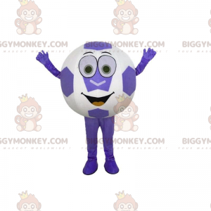 BIGGYMONKEY™ ronde bal, gigantische paarse en witte voetbal
