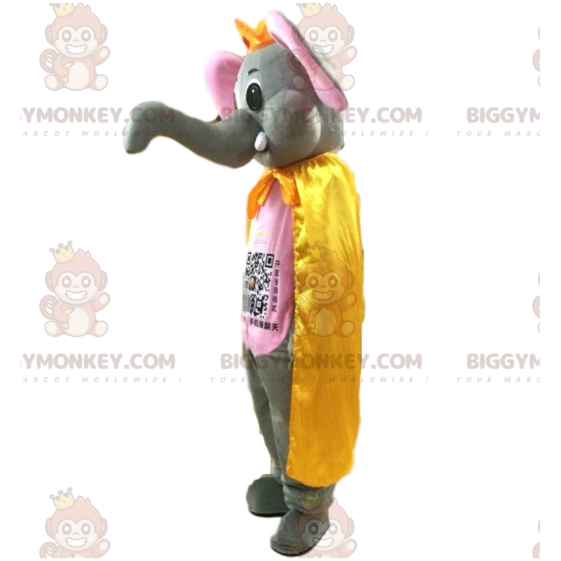 BIGGYMONKEY™ Mascot Costume Gray and Pink Elephant with Big