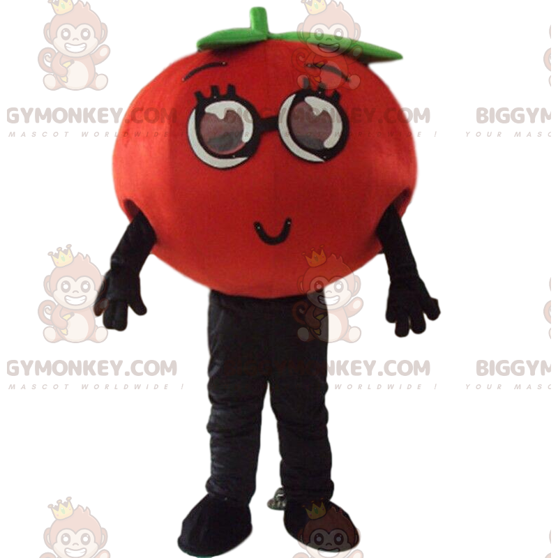 BIGGYMONKEY™ jätte röd tomatmaskotdräkt, frukt- och