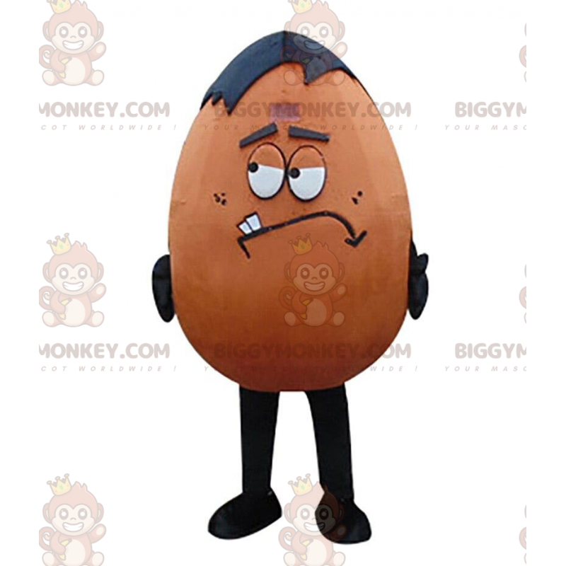 BIGGYMONKEY™ mascot costume brown and black egg, giant and