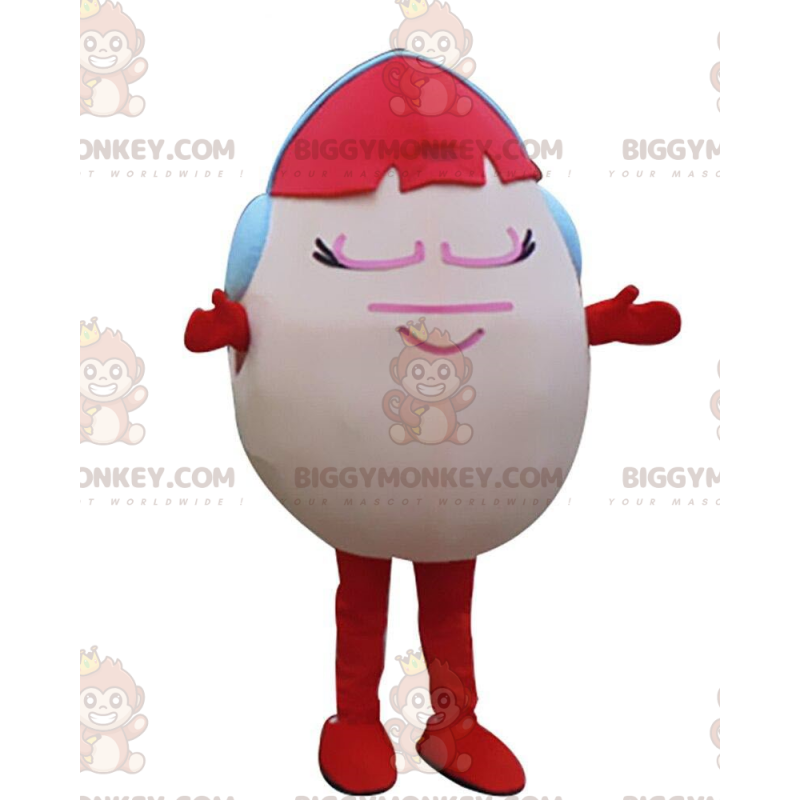 Fantasia de mascote Pink Egg BIGGYMONKEY™ com cabelo ruivo e