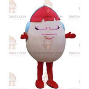 Disfraz de mascota Pink Egg BIGGYMONKEY™ con cabello rojo y