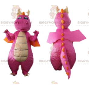 Disfraz de mascota BIGGYMONKEY™ dragón rosa y naranja, disfraz