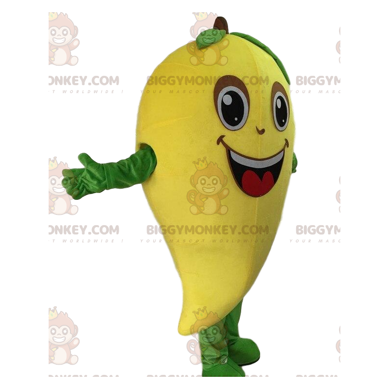 Giant Mango BIGGYMONKEY™ mascottekostuum, geel exotisch