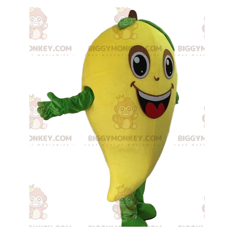Giant Mango BIGGYMONKEY™ maskottiasu, keltainen eksoottisten