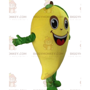 Giant Mango BIGGYMONKEY™ Mascot Costume, Yellow Exotic Fruit