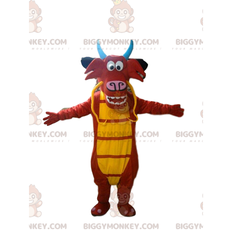 Costume de mascotte BIGGYMONKEY™ de Mushu, le dragon rouge et