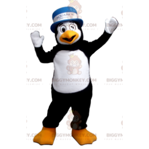 Schwarz-weißer Pinguin BIGGYMONKEY™ Maskottchen-Kostüm mit Hut