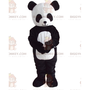 BIGGYMONKEY™ costume mascotte di panda bianco e nero, costume