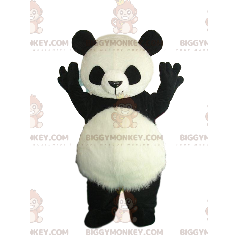 Ασπρόμαυρη στολή panda με τριχωτή κοιλιά - Biggymonkey.com