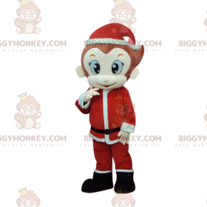 Traje de mascote BIGGYMONKEY™ de macaco em traje de Papai Noel
