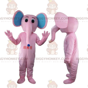 Kostým maskota BIGGYMONKEY™ růžového a modrého slona