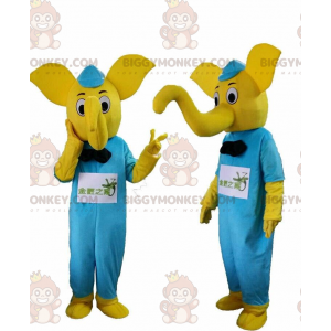 Fato de elefante amarelo com roupa azul – Biggymonkey.com