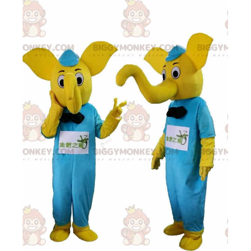 Yellow elephant costume with blue outfit – Biggymonkey.com