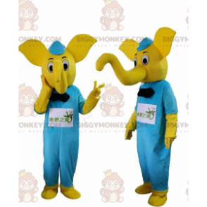 Fato de elefante amarelo com roupa azul – Biggymonkey.com