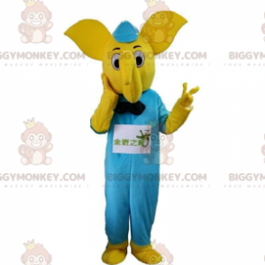 Fato de elefante amarelo com roupa azul – Biggymonkey.com