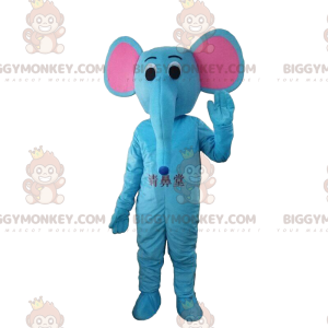 Costume elefante blu con orecchie rosa, elefante gigante -