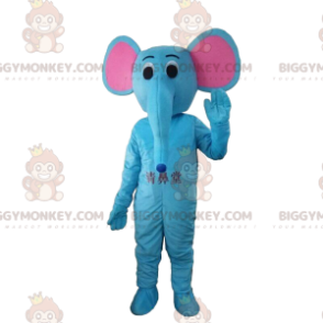 Blue elephant costume with pink ears, giant elephant –