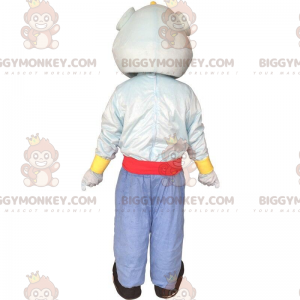 Costume de mascotte BIGGYMONKEY™ du Génie, personnage bleu dans