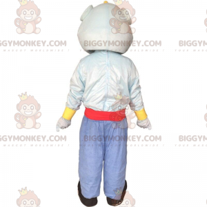 Genie BIGGYMONKEY™ mascot costume, famous blue character in