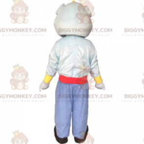 Costume de mascotte BIGGYMONKEY™ du Génie, personnage bleu dans