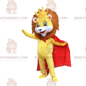 Costume de mascotte BIGGYMONKEY™ de lion jaune avec une cape