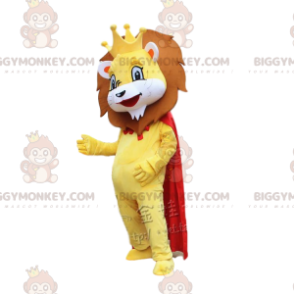 Costume de mascotte BIGGYMONKEY™ de lion jaune avec une cape