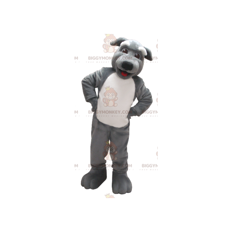 Disfraz de mascota de perro gris y blanco BIGGYMONKEY™ -