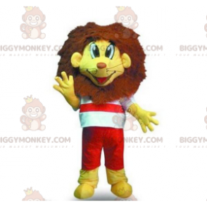 BIGGYMONKEY™ Costume da mascotte leoncino giallo e marrone -