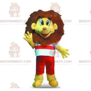 BIGGYMONKEY™ Mascottekostuum met kleine gele en bruine leeuw -