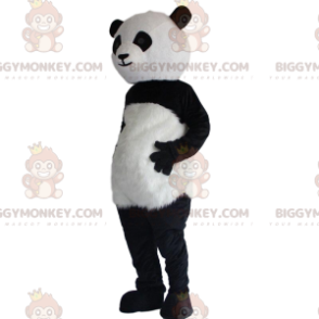 Costume da panda in bianco e nero, costume da panda di peluche