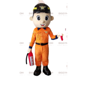 BIGGYMONKEY™-mascottekostuum Brandweerman, arbeider