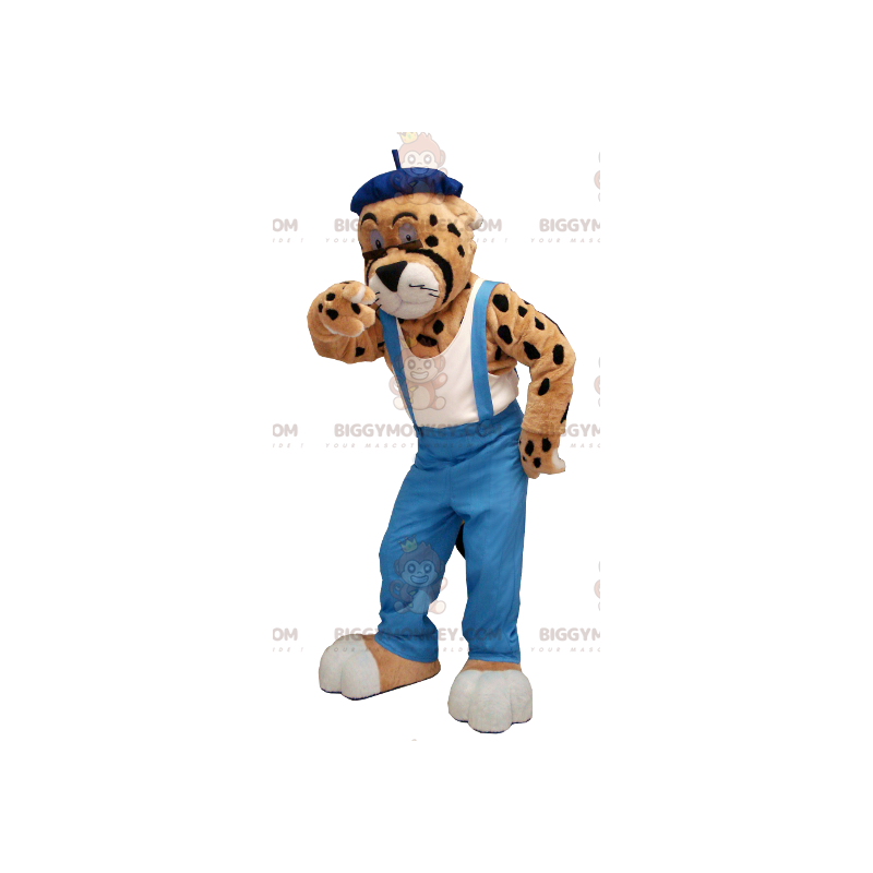 BIGGYMONKEY™ Mascottekostuum Luipaardluipaard in overall -