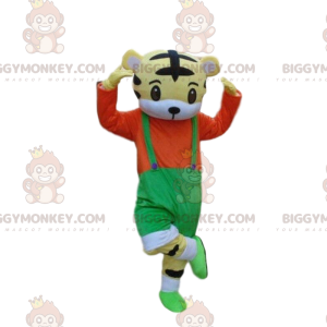 Στολή μασκότ BIGGYMONKEY™ Tiger cub με φόρμες, κοστούμι τίγρης
