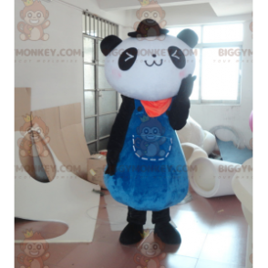 BIGGYMONKEY™ Mascot Costume of Black and White Panda in Blue