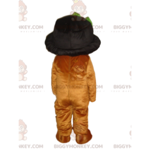 Bruin teddy BIGGYMONKEY™ mascottekostuum met schattige hoed