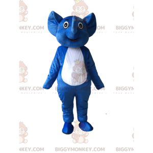 Blauwe en witte olifant BIGGYMONKEY™ mascotte kostuum, baby