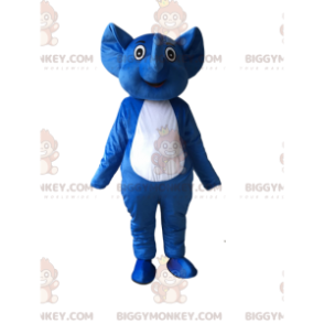 Costume da mascotte BIGGYMONKEY™ elefante blu e bianco, costume