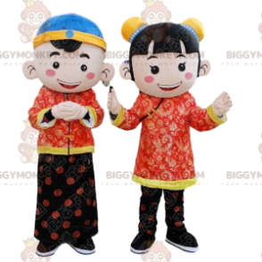 2 BIGGYMONKEY™s mascotte dei bambini asiatici, costumi per