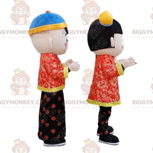 2 mascote BIGGYMONKEY™ de crianças asiáticas, fantasias de