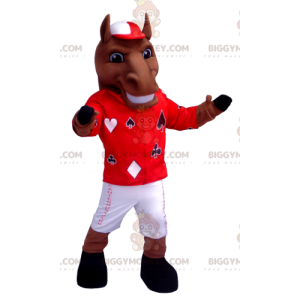 Traje de mascota BIGGYMONKEY™ Caballo marrón con traje de