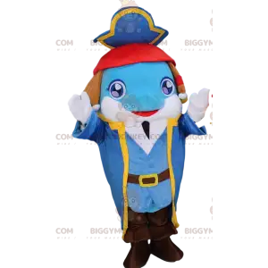Disfraz de mascota BIGGYMONKEY™ delfín azul con traje de