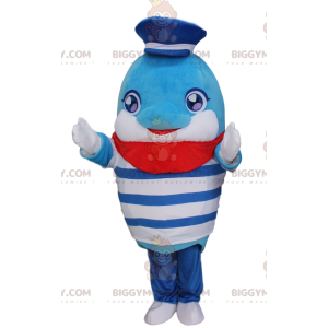 Disfraz de mascota Dolphin BIGGYMONKEY™ con traje de marinero y