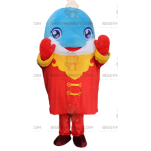 Blue and White Dolphin BIGGYMONKEY™ Mascot Costume with